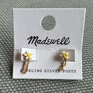 NWT Madewell beaded chain daisy earrings